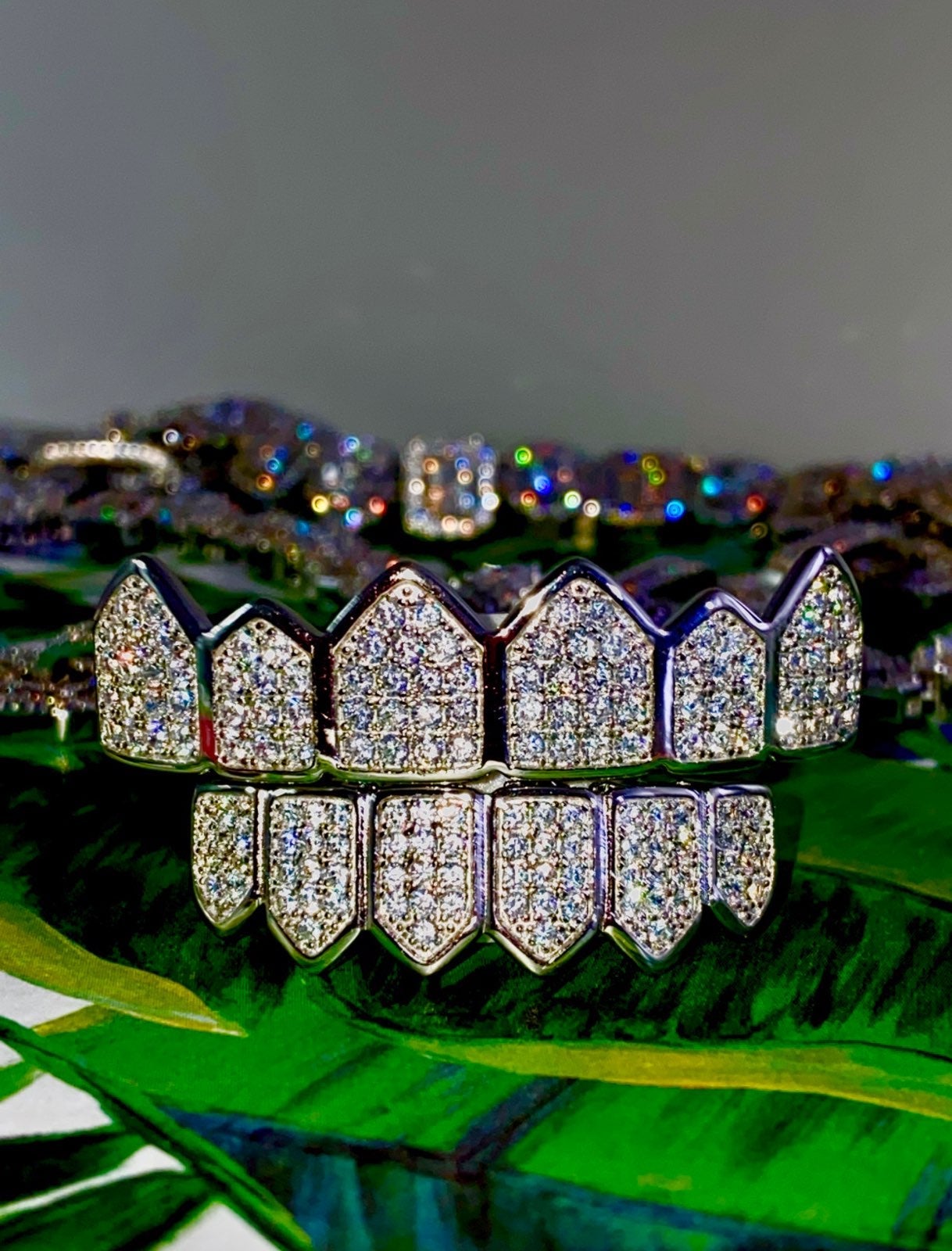 Silver teeth grills