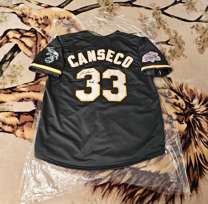 Jose Canseco Signed Auto Oakland Athletics 40/40 Baseball Jersey JSA Autographed