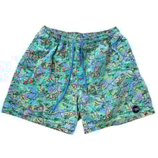 Men Extreme80's Hawaiian Shorts Men's Size M 100% Cotton Fish Blue Green