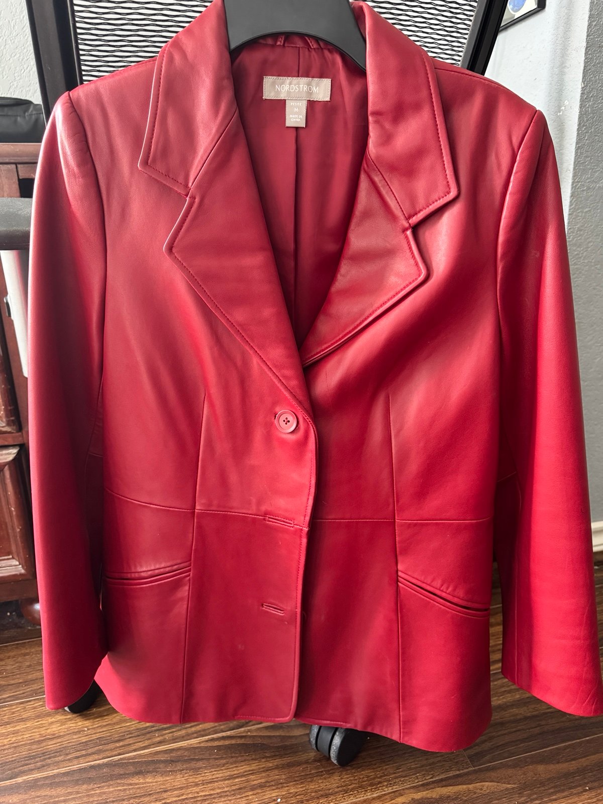 Leather Red Blazer