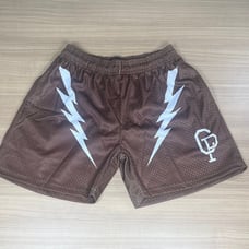 Brown Thunderbolt Designer Shorts