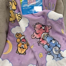 Purple Care Bears Moon Sun Stars Throw Blanket
