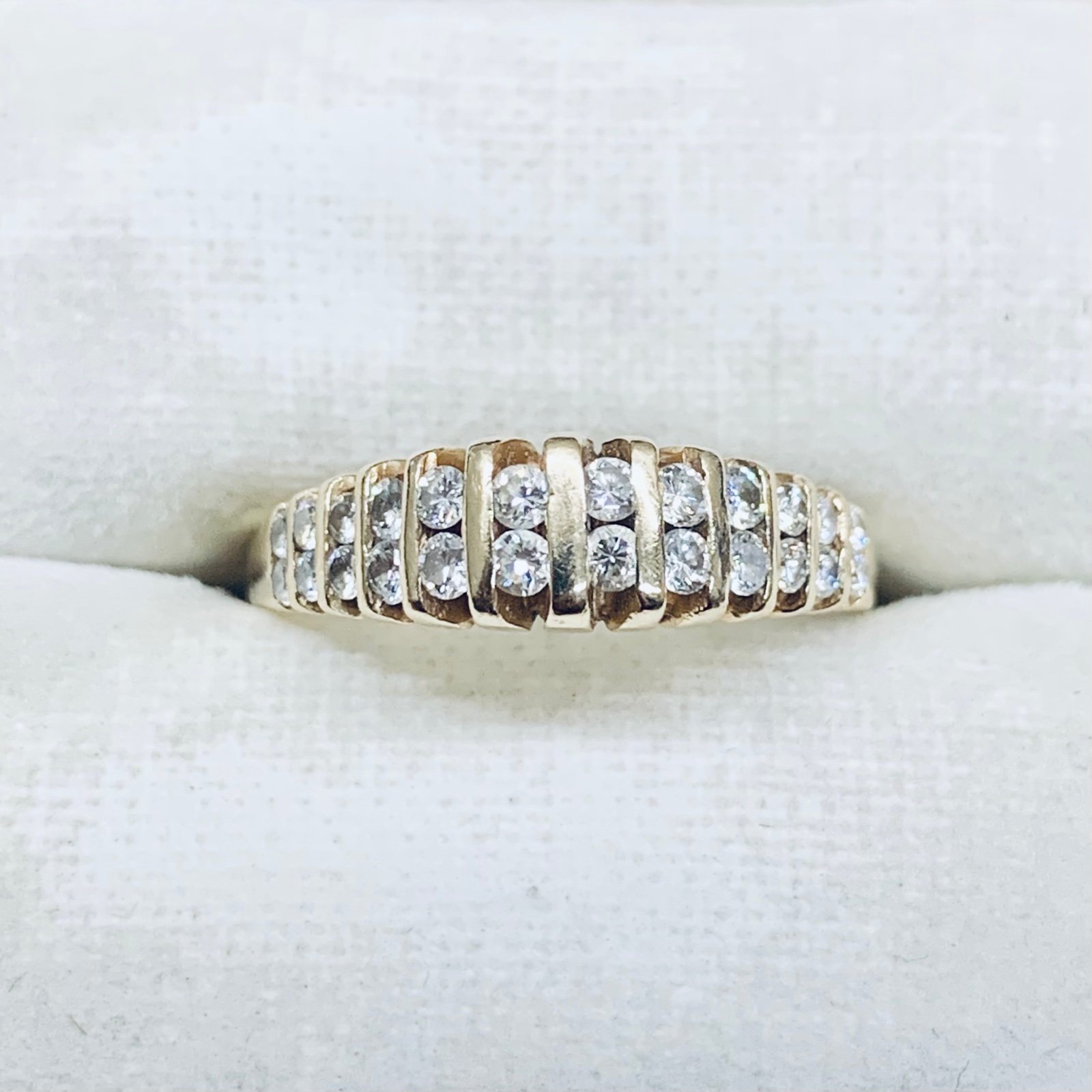 Adjustable 0.35 Ct 14k Yellow Gold Diamond Engagement Wedding Ring Band Size 6-7