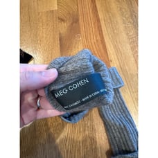 Beige cashmere fingerless gloves