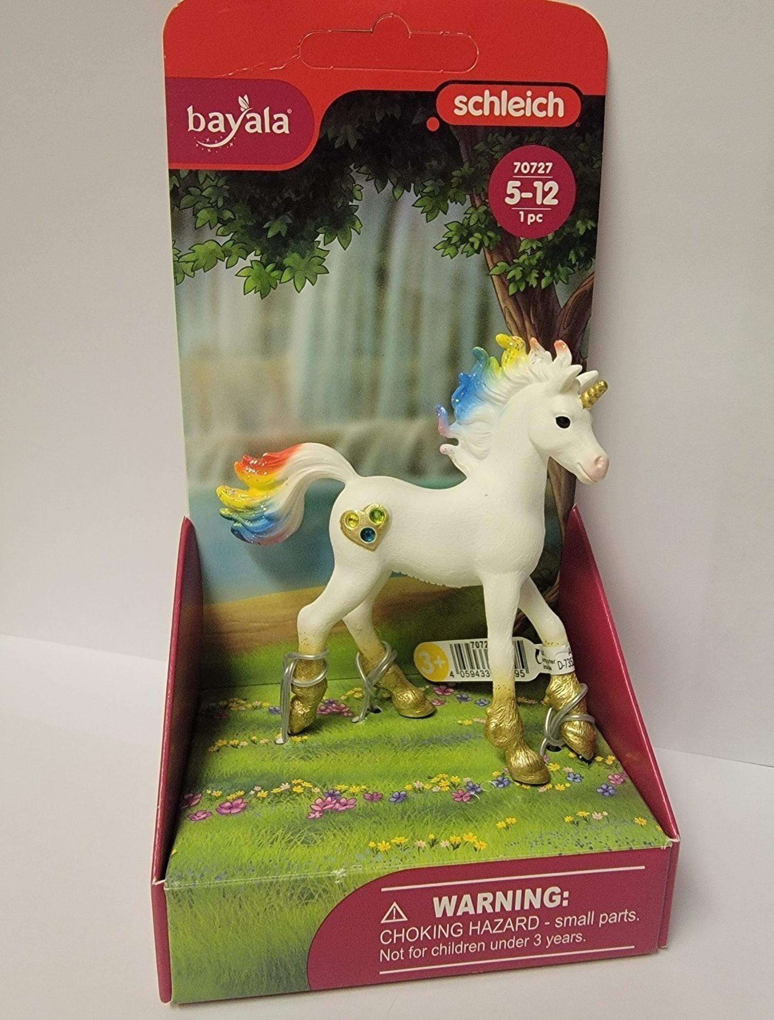 NIB NEW Schleich Bayala Rainbow Mane Baby Unicorn Foal Toy style 70727