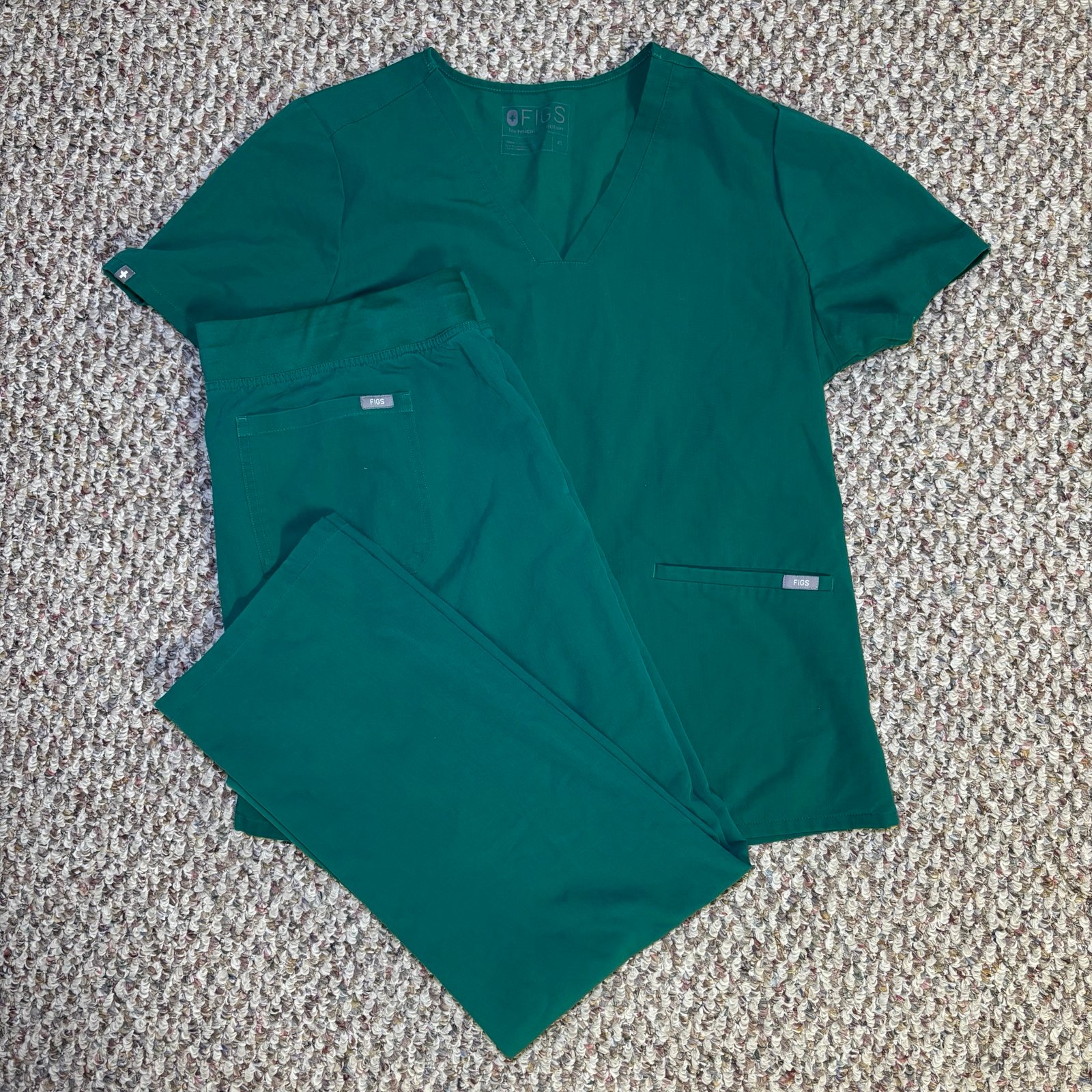 Figs Technical Collection Scrub Set Casma Top Livingston Pants Womens Green XL
