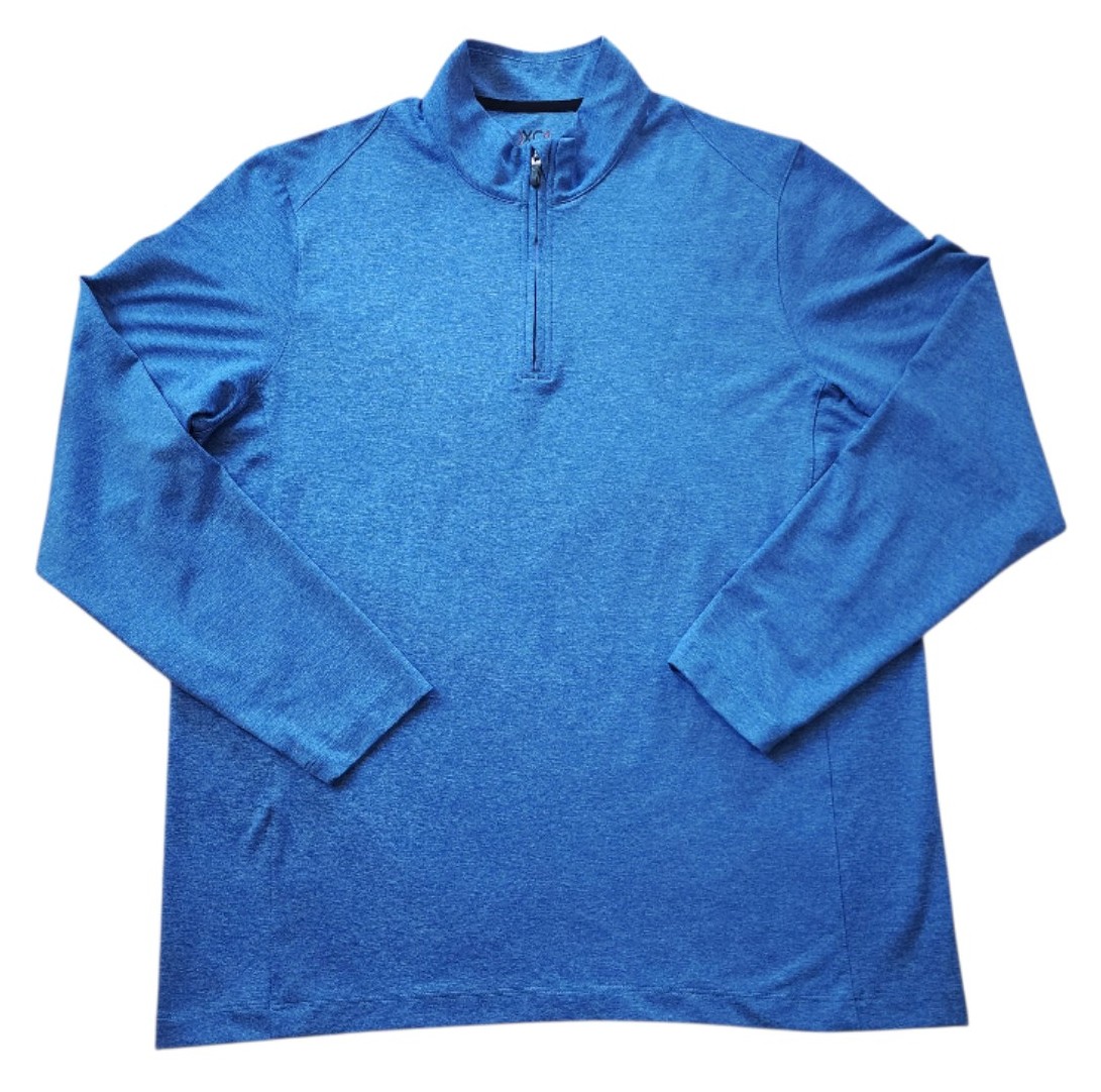 Johnston & Murphy XC4 Golf Pullover Men's L Blue 1/4 Zip Performance Shirt