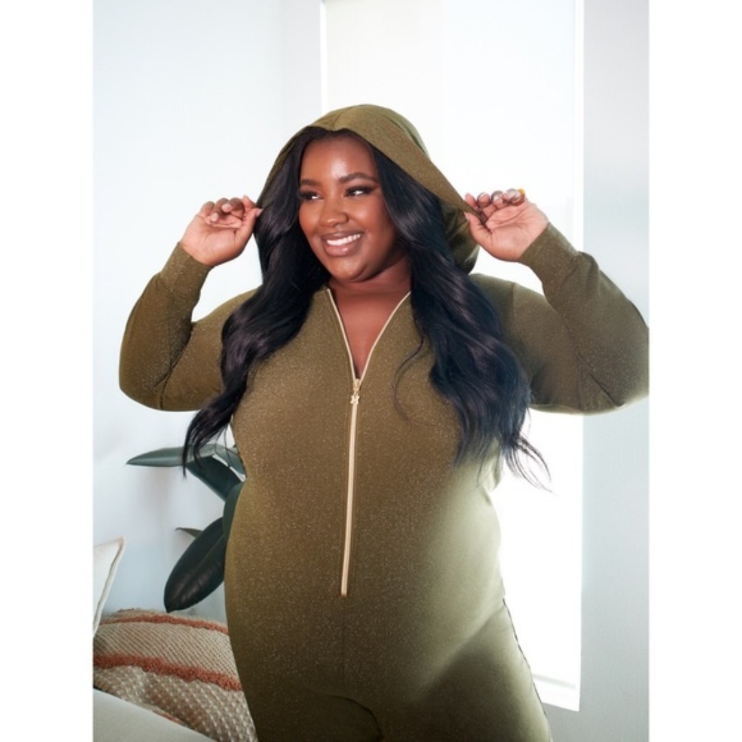 Savage Fenty Sleep and shine hooded onesie in Olive green Size 2x
