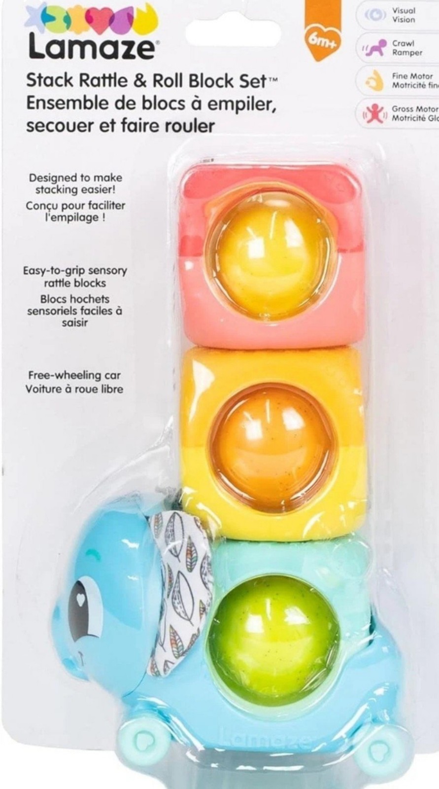 4x Lamaze Stack, Rattle and Roll Blocks, Sensory Play,Stacking and Rattle