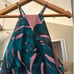 Women's Mumu Mini Dress Size XS Green Pink Leaf Print