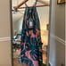 Women's Mumu Mini Dress Size XS Green Pink Leaf Print