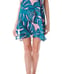 Women's Mumu Mini Dress Size XS Green Pink Leaf Print