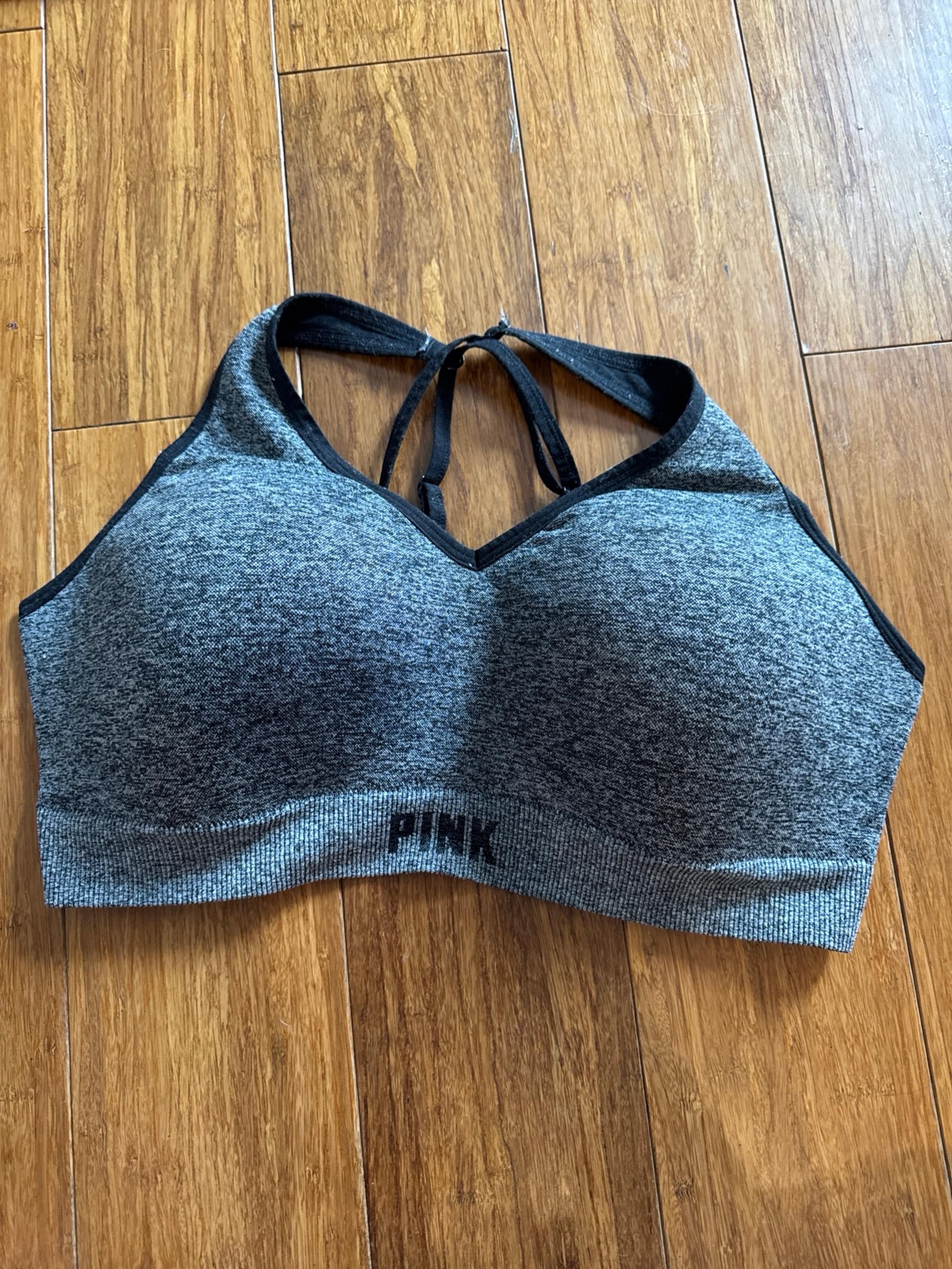 Womens Victoria’s Secret black pink active Sports Bra size xl