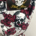 Halloween roses skulls throw