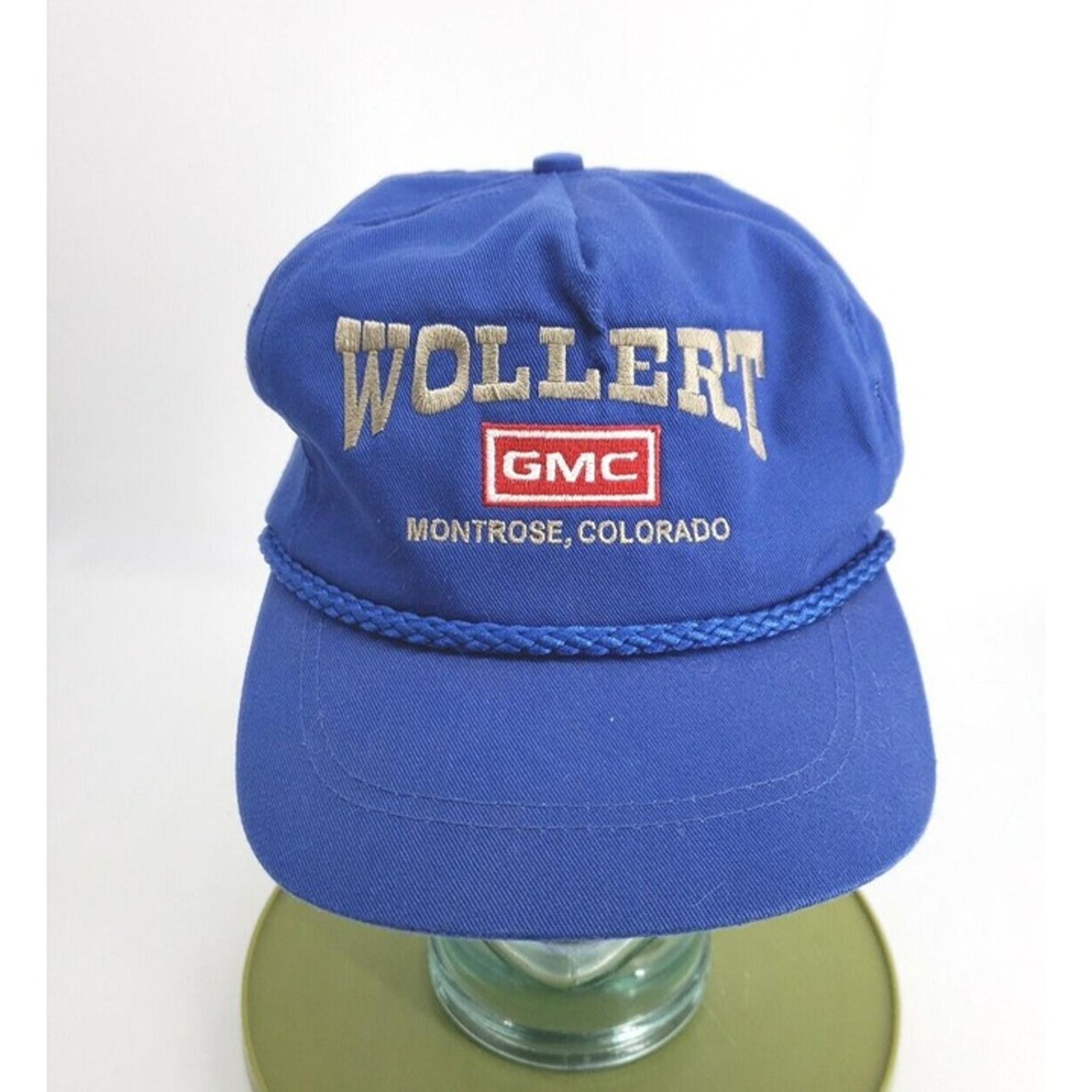 Vintage Wollert GMC Montrose Colorado Car Dealership Strapback USA  dad hat