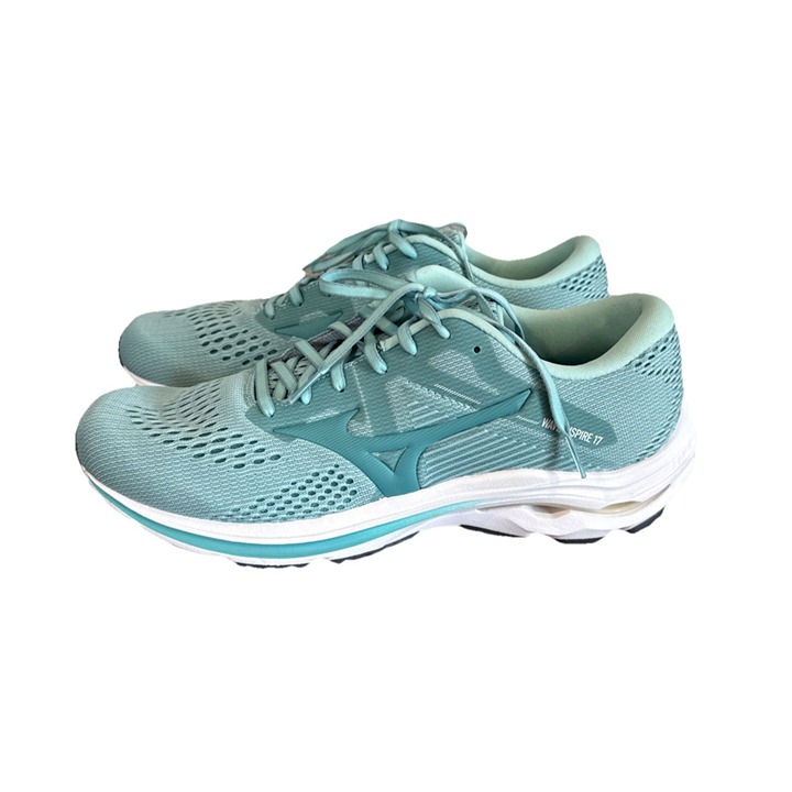 Mizuno Wave Inspire 17 Running Shoe Womens Eggshell Blue Dusty Turquoise NWOB 11