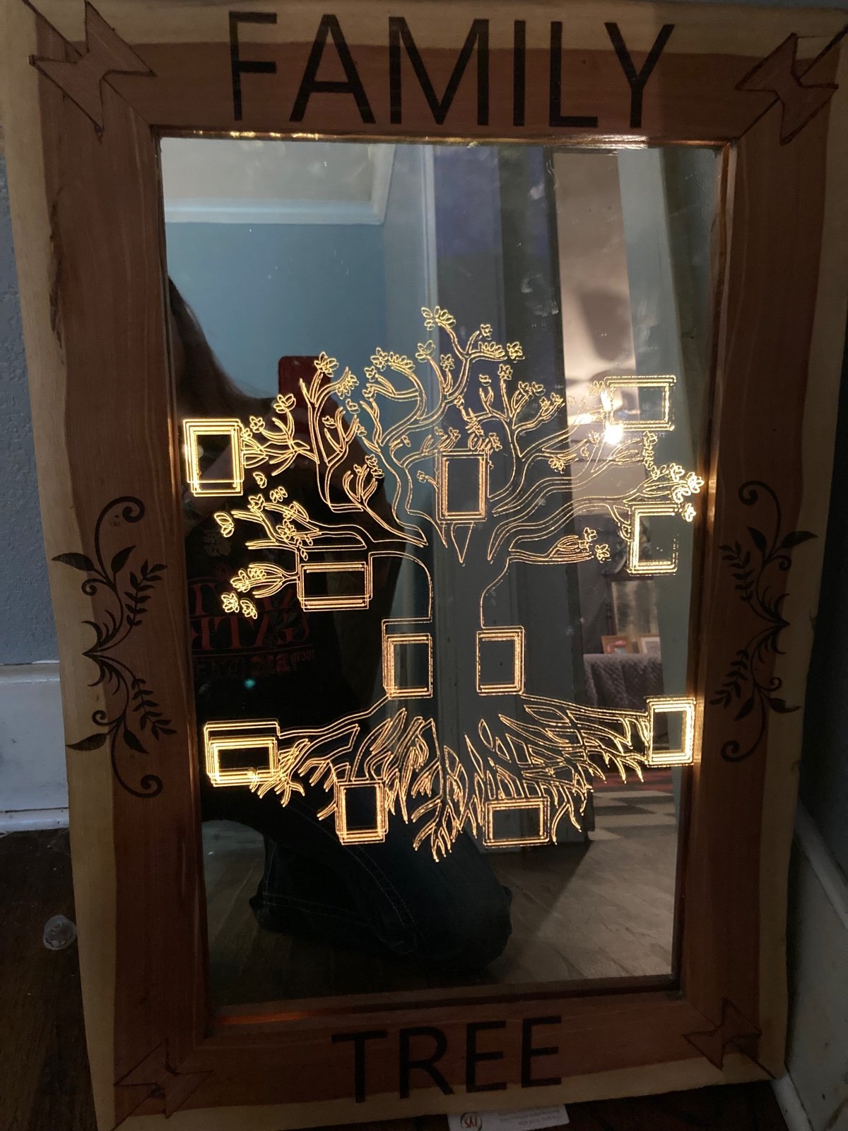 Custom made family tree mirror