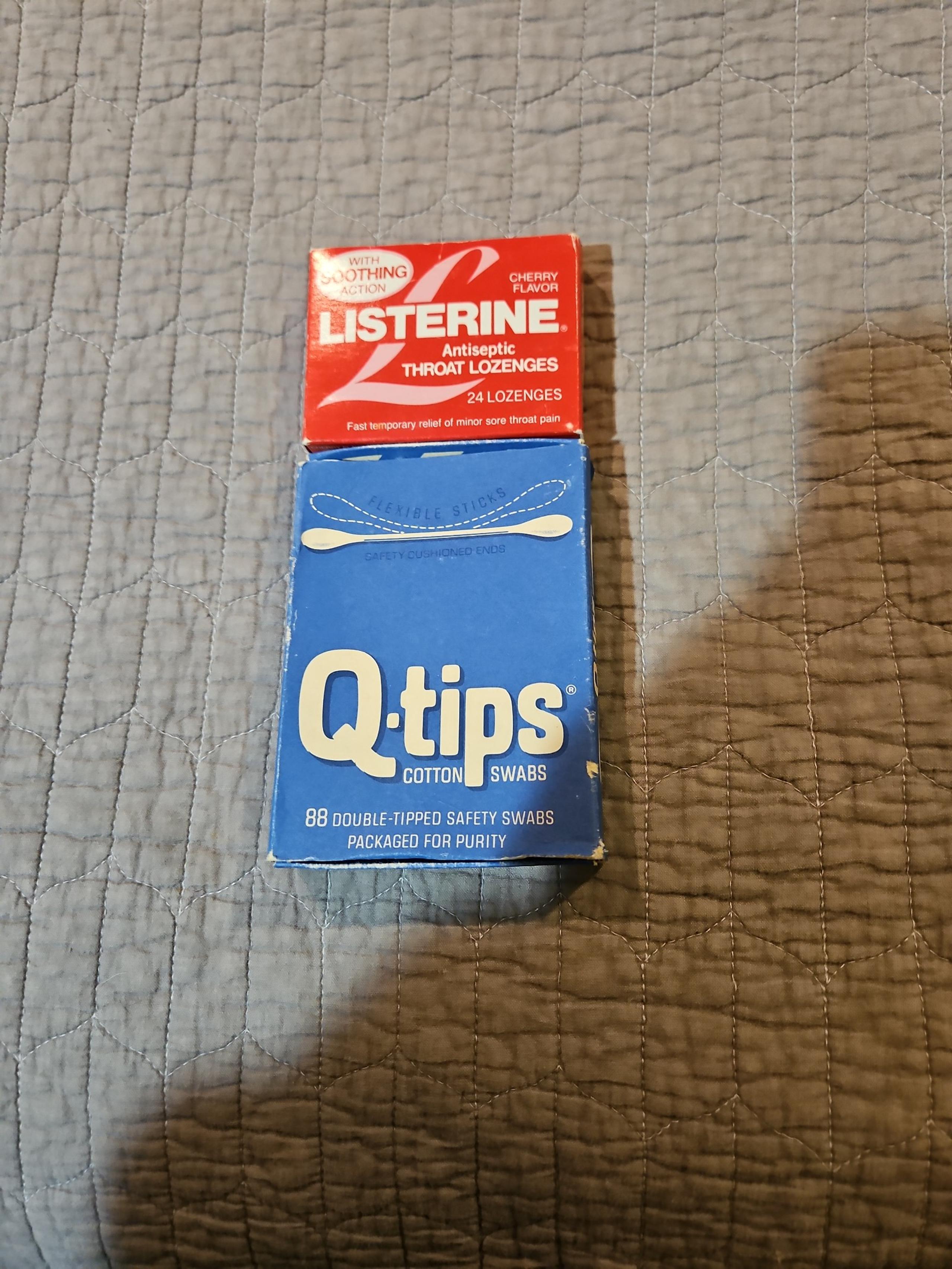 Vintage products qtips and listerine