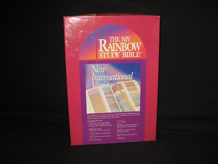 The NIV Rainbow Study Bible Bold Line Every Verse Color Coded Burgundy 1996