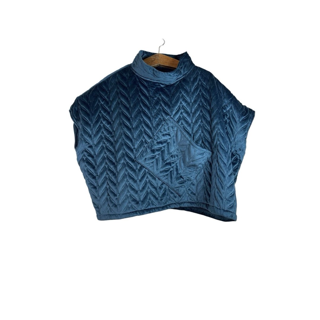World Market Cecil Teal Funnel Neck Lounge Poncho With Pockets Women’s S/M