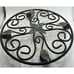 Vtg Ornate Wrought Iron Plant Base Stand Holder Rolling Dolly Caster Wheels 12”