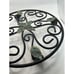 Vtg Ornate Wrought Iron Plant Base Stand Holder Rolling Dolly Caster Wheels 12”