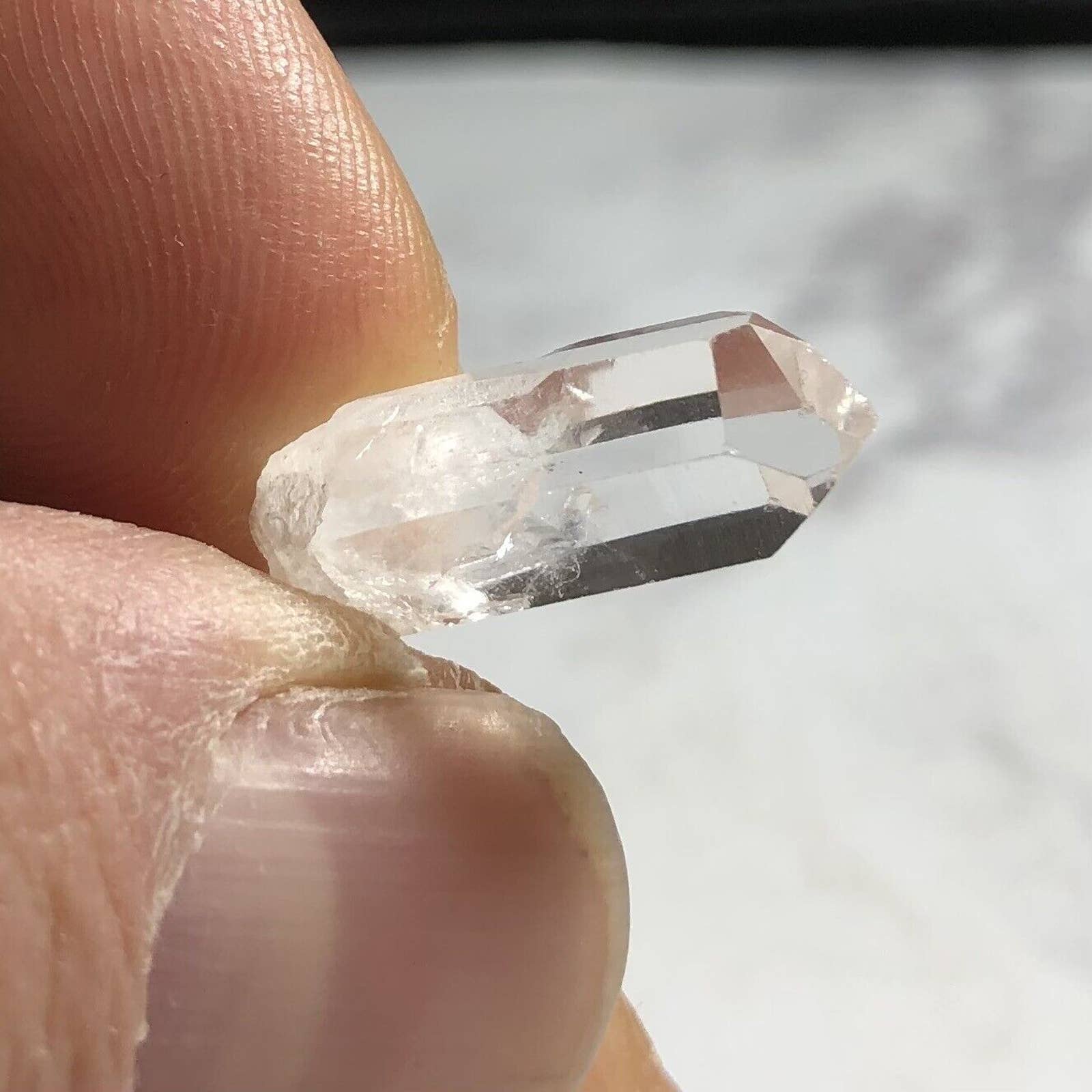 Good Fortune: Raw Big Clear Topaz Crystal Chakra Calming Rough Healing 1.6g .8”