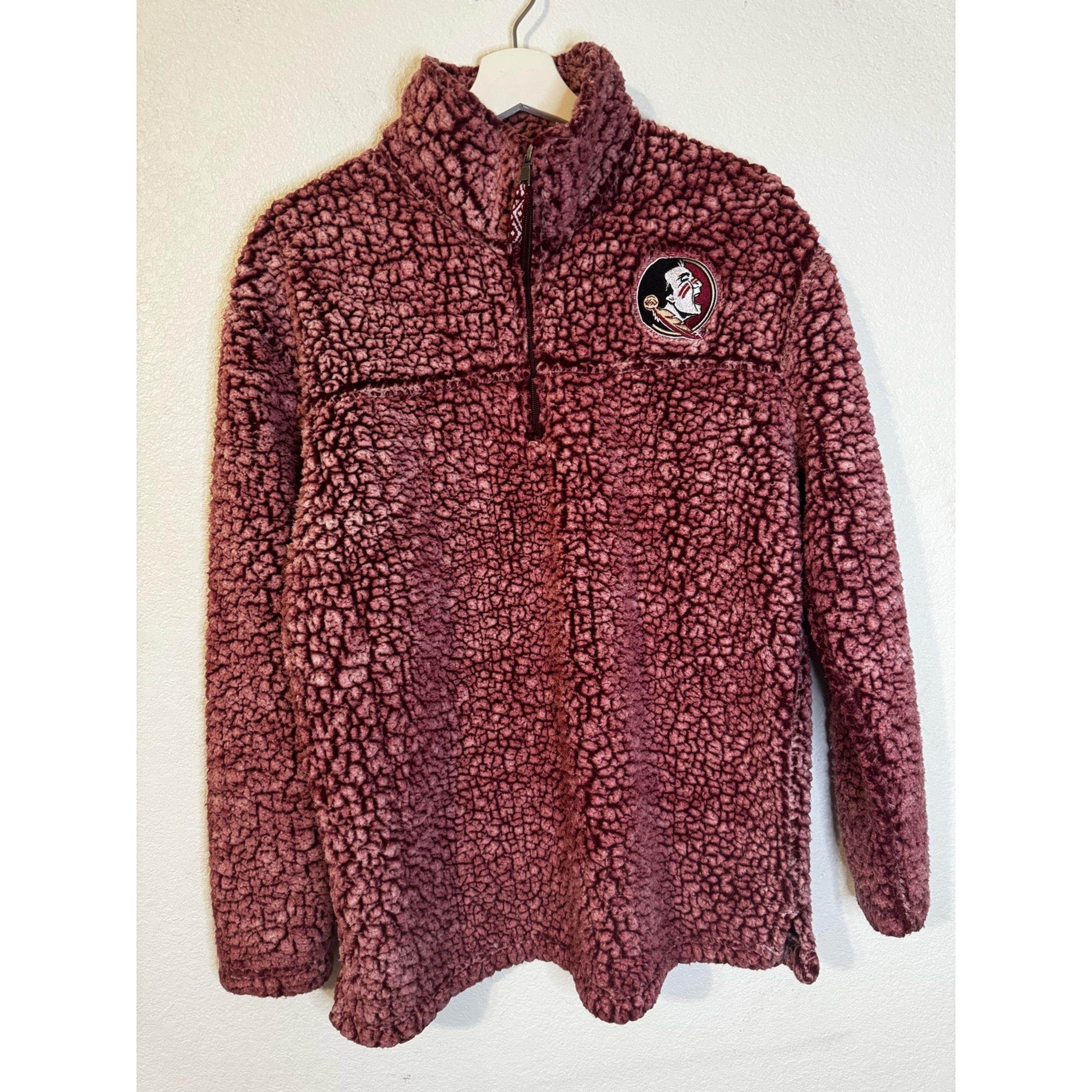 Boxercraft Women's Florida State Seminoles Sherpa Style 1/4 Zip Jacket Garnet L