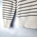 Nautica Chunky Knit Gray Striped Cotton Sweater | Men's Medium