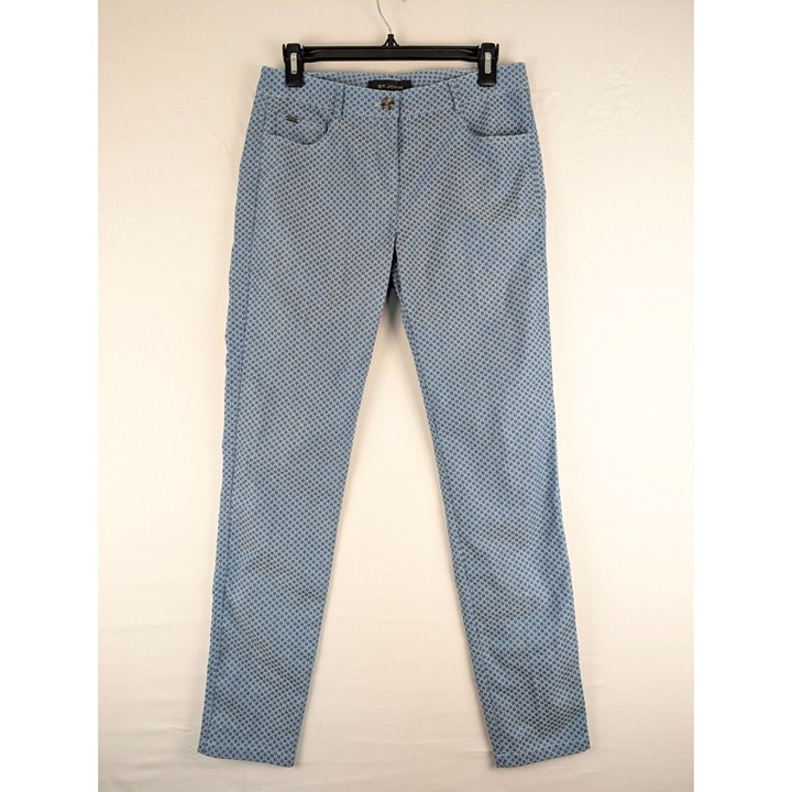 St. John Pants Womens Size 4 Blue Jacquard Trousers
