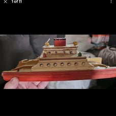 1940’s KEYSTONE CAR FERRY BOAT Vintage WOODEN BOAT W RAMPS