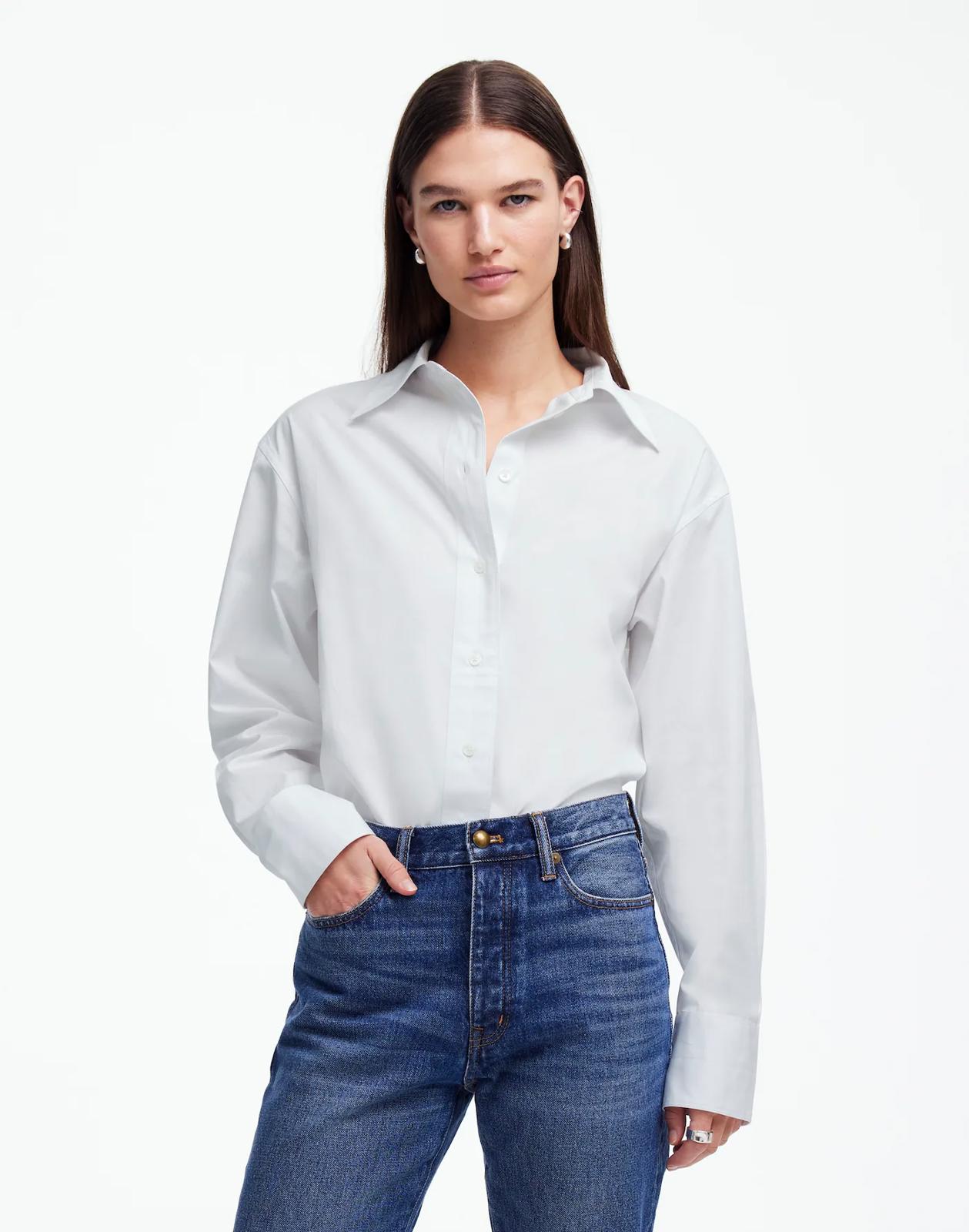 Alexa Chung for Madewell Poplin Button-Up Shirt XS