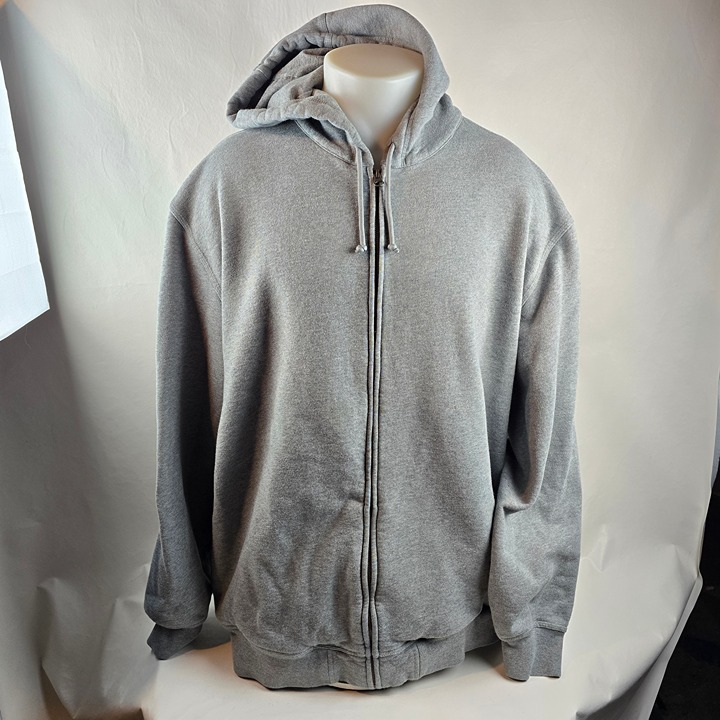 LL Bean Katahdin Iron Works Sweatshirt Mens 2XLT Tall Grey Hoodie Full Zip Heavy