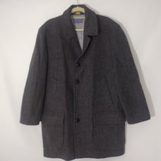 Mens Vintage Pendleton 100% Wool Grey Lined Coat Sz 48 USA