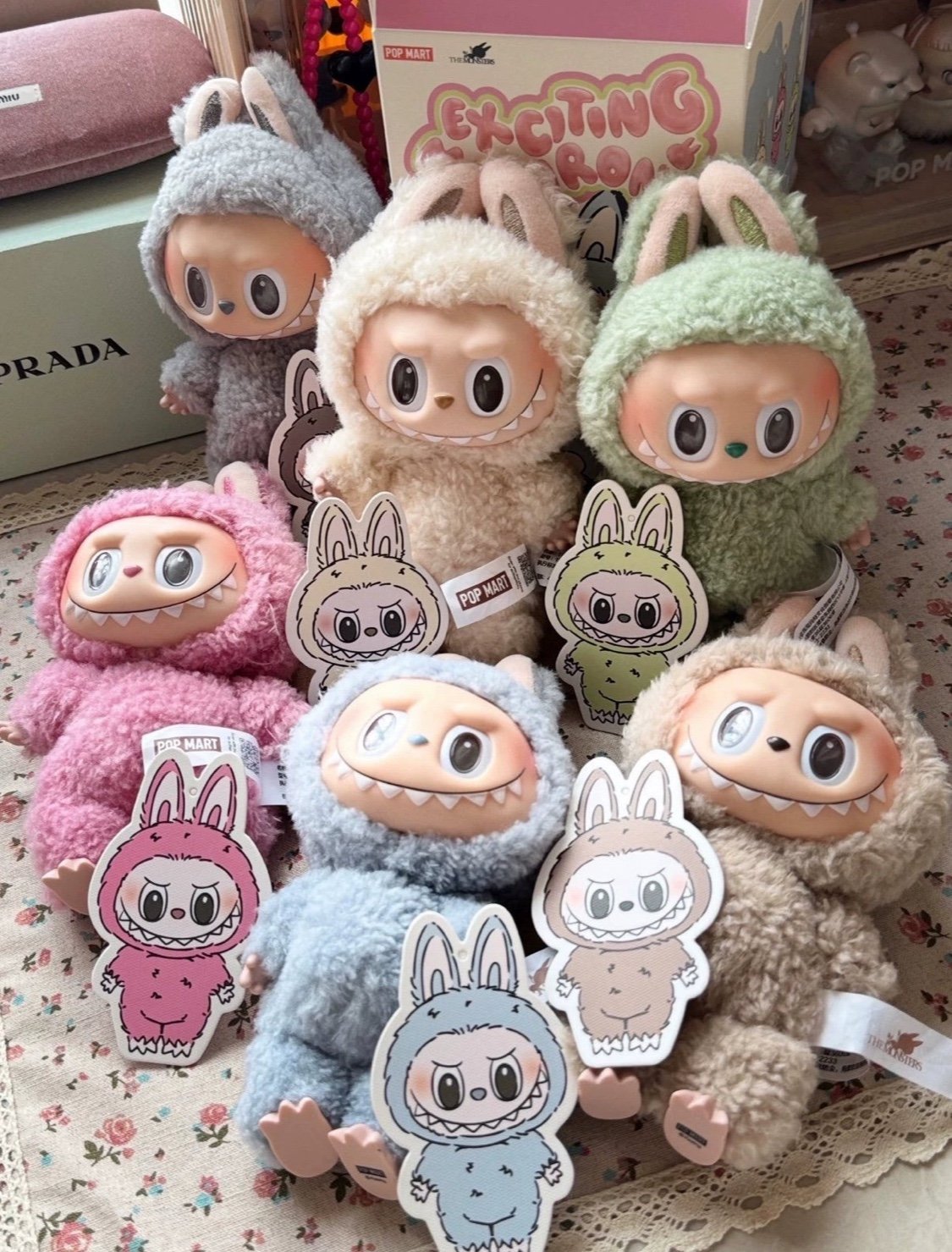 POP MART Labubu The Monsters Etciting Macaron Plush Complete Set