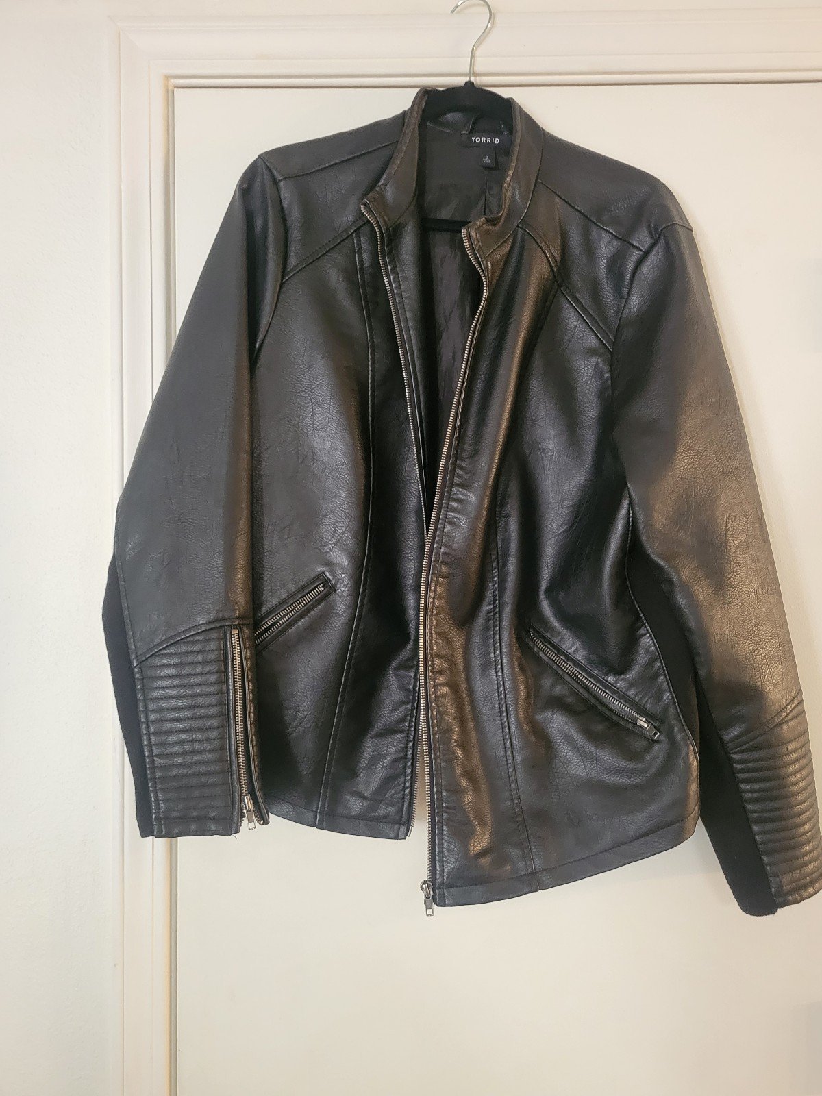 Black faux leather Torrid jacket