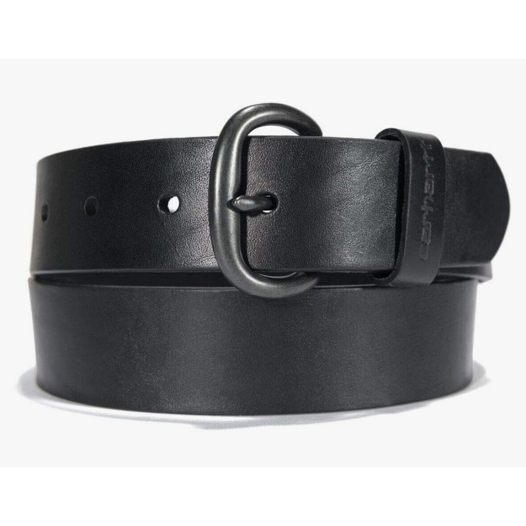 Carhartt Men's Signature Black Bridle Leather Debossed Keeper Belt Size XXL NWT