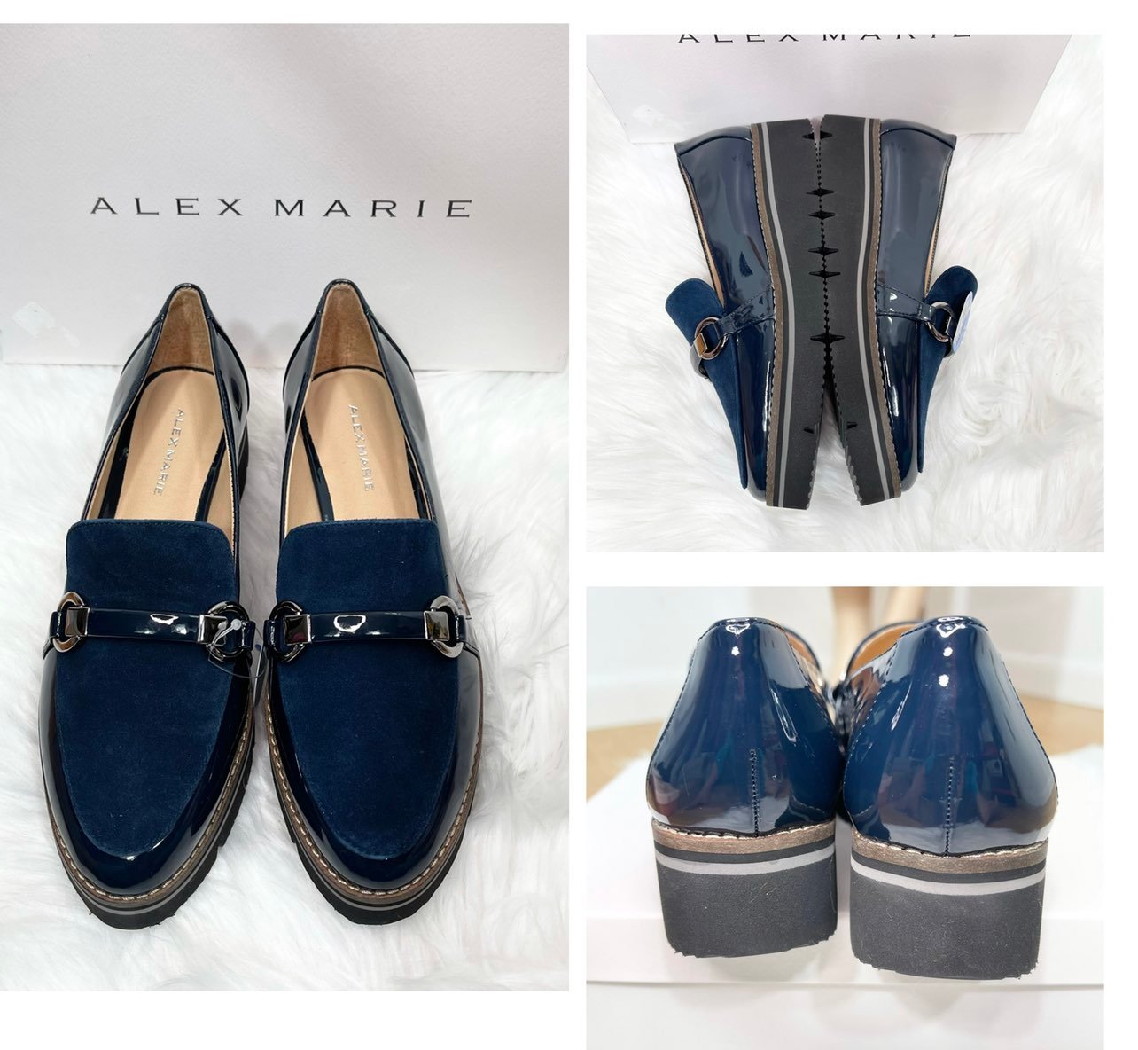 New Alex marie Marine Navy Loafers 6.5M