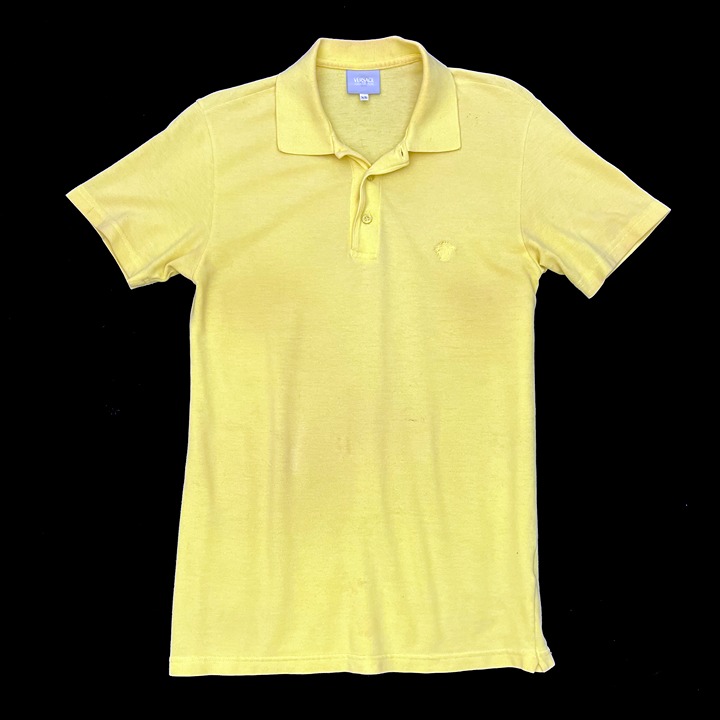 Versace Couture Vintage Yellow Polo Shirt Mens XS X-Small AS-IS
