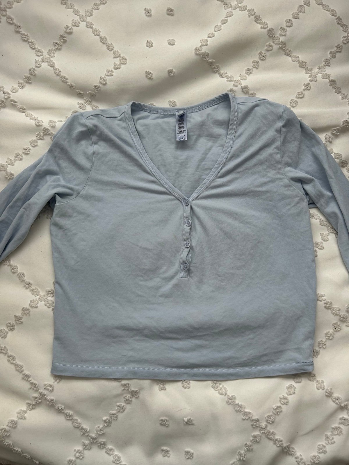 Skims long sleeve blue henley