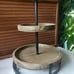 Farrmhouse 3 tiered rustic wood & metal display tray