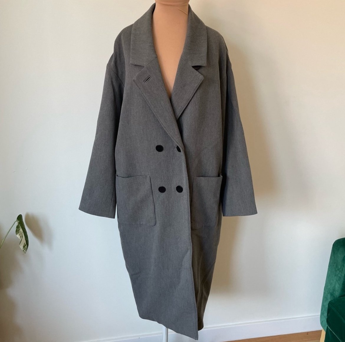 IRO Shepard Double Breasted Virgin Wool Gray Oversized Over Coat EUC FR 36/US 4