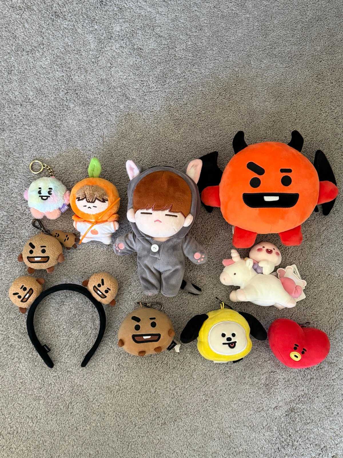 bts bt21 yoongi plush dolls keychains bundle