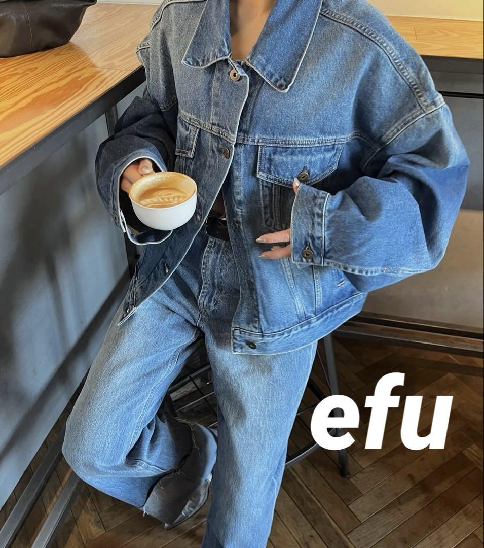 【コンビニ受取対応商品】 efu WIDE (Blue) JACKET DENIM ジャケット・アウター