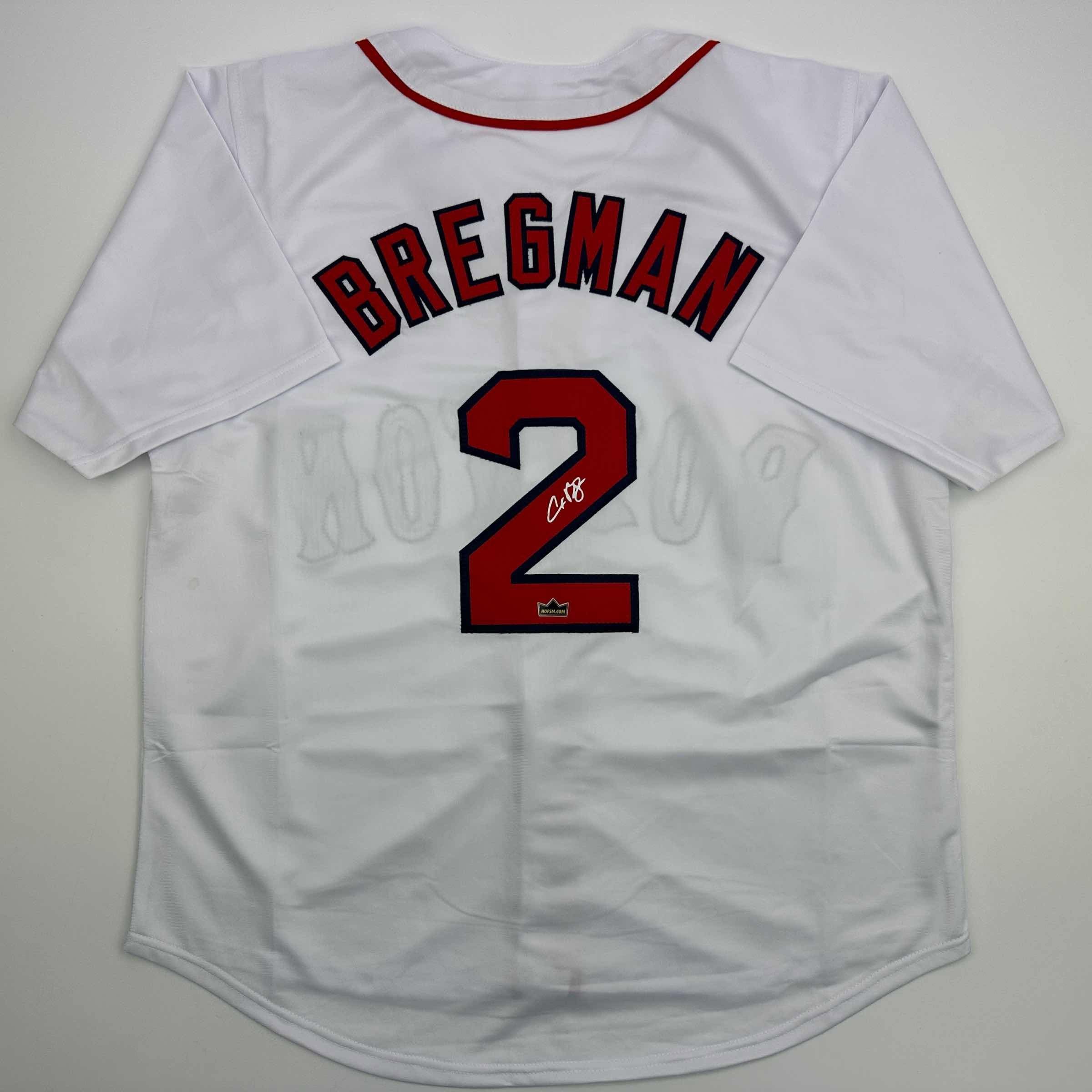 Facsimile Autographed Alex Bregman Boston White Auto Jersey Size Men's XL