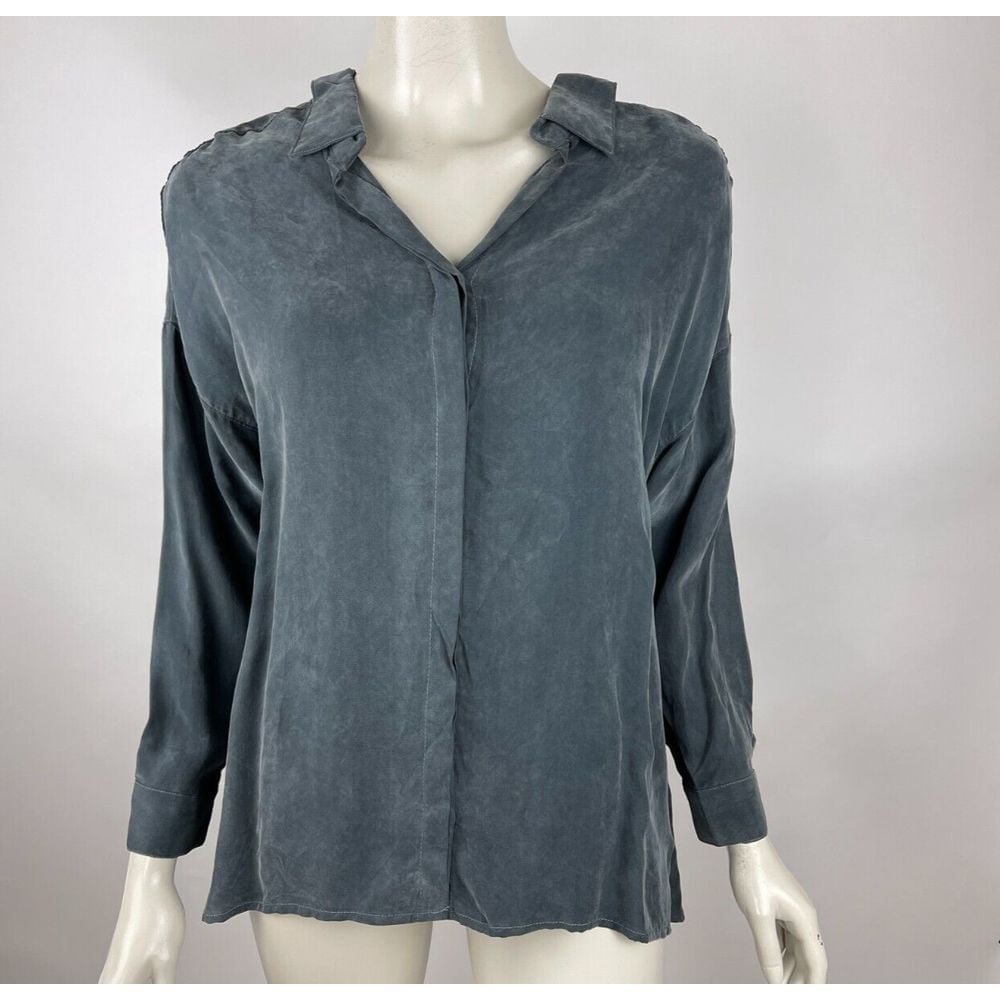 Dressiforum Silk Button-Up Blouse Top Women S NWT Collared Long Sleeve Shirt