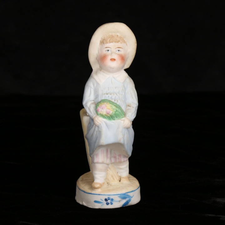 Antique Victorian 1800s Bisque Porcelain Toothpick/Match Holder