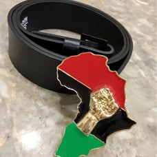 MEN'S BLACK POWER FIST BUCKLE & BELT