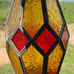 Stained gless tea light hanging lantern with some age