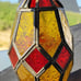 Stained gless tea light hanging lantern with some age